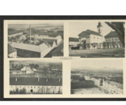 Panorama Terezína s komínem pivovaru